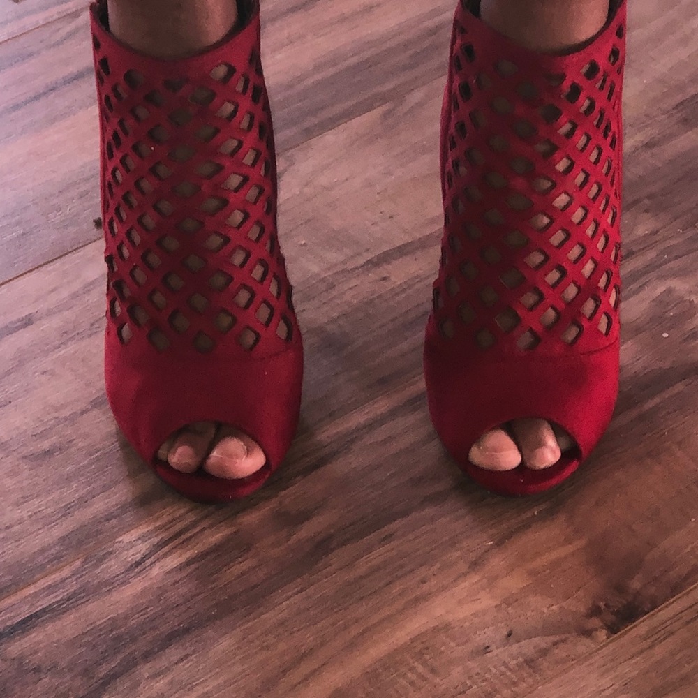 Red Peep Toe Heels